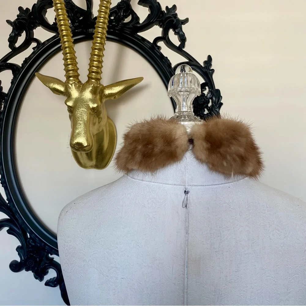 Vintage Real Brown and Tan Fur Collar